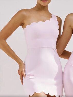 Wiskii one shoulder dynamic dress in ballet blush
